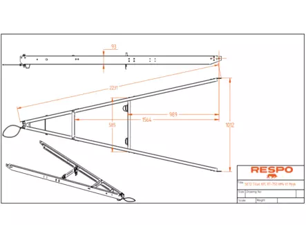 Vetoaisa Respo Mittakuva 271 & 331 - Peräkärryn aisat - 20153 - 2