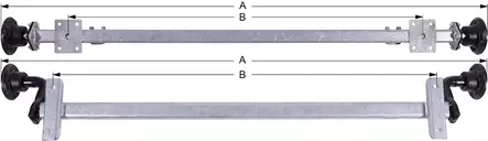LEHTIJOUSIAKSELI RESPO 750kg 1070-1540 - Peräkärryn akselit - 17658 - 4
